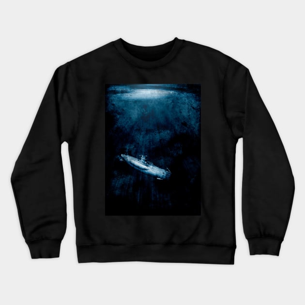 U-Boat traveling underwater Crewneck Sweatshirt by Pitmatic